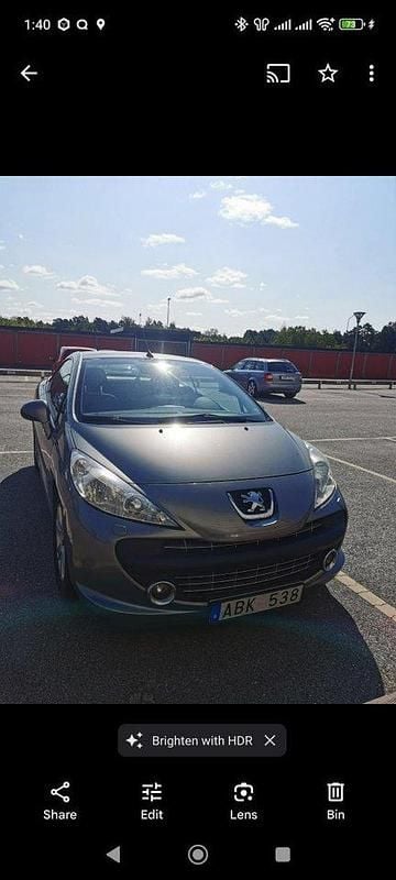 Grå Begagnad 2008 Peugeot 207 CC Cab | 40 000 kr (Marknadspris) - Bild 1/4