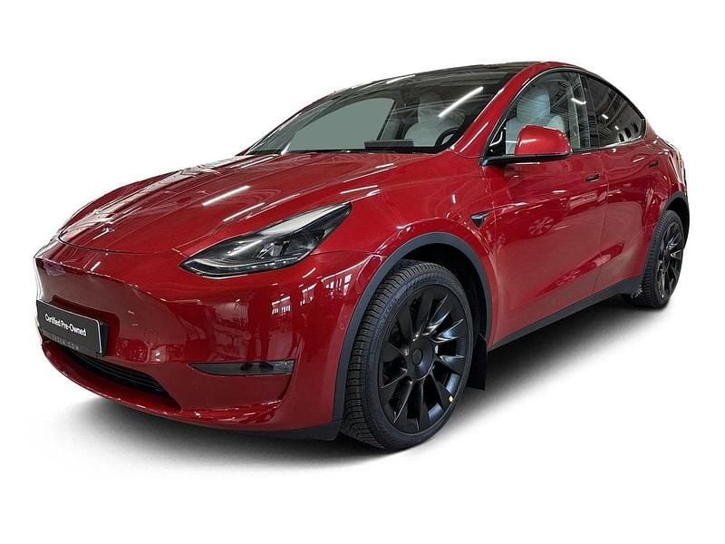Röd Begagnad 2021 Tesla Model Y Long Range AWD SUV | 380 600 kr (Marknadspris) - Bild 1/4