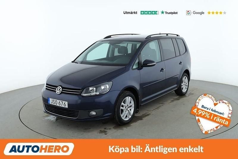 Begagnad VW Touran Comfortline 141 HK (103 kW) 2015 Blå Minibuss