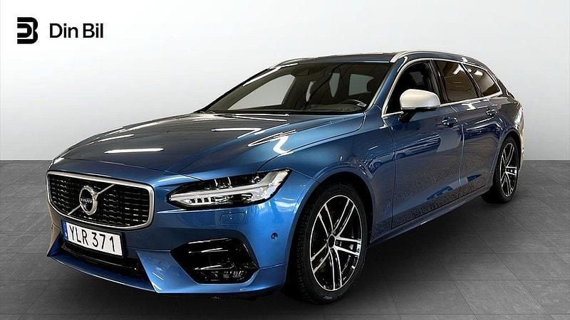 Blå (blå metallic) Begagnad 2018 Volvo V90 R-Design Kombi | 334 900 kr (Lite dyr) - Bild 1/4