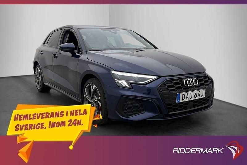 Blå Begagnad 2021 Audi A3 Sportback S-Line Halvkombi | 279 900 kr (Marknadspris) - Bild 1/3