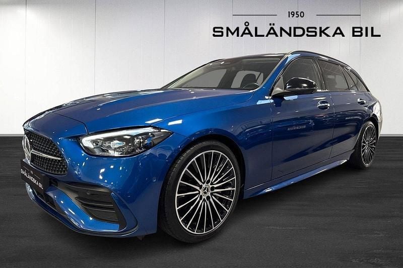 Blå Begagnad 2022 Mercedes C220 AMG line Kombi | 449 000 kr (Marknadspris) - Bild 1/4