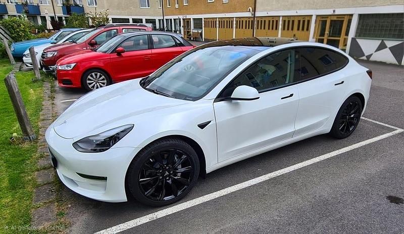 Pärlvit metallic Begagnad 2021 Tesla Model 3 Long Range AWD Sedan | 349 000 kr (Lite dyr) - Bild 1/4