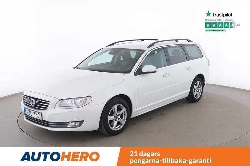 Vit Begagnad 2016 Volvo V70 Momentum Kombi | 199 000 kr (Marknadspris) - Bild 1/4
