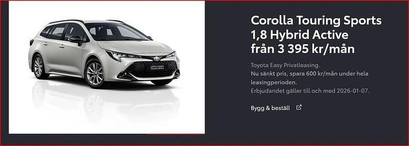 Ny 2025 Toyota Corolla Active Kombi | 334 900 kr (Lite dyr) - Bild 1/1