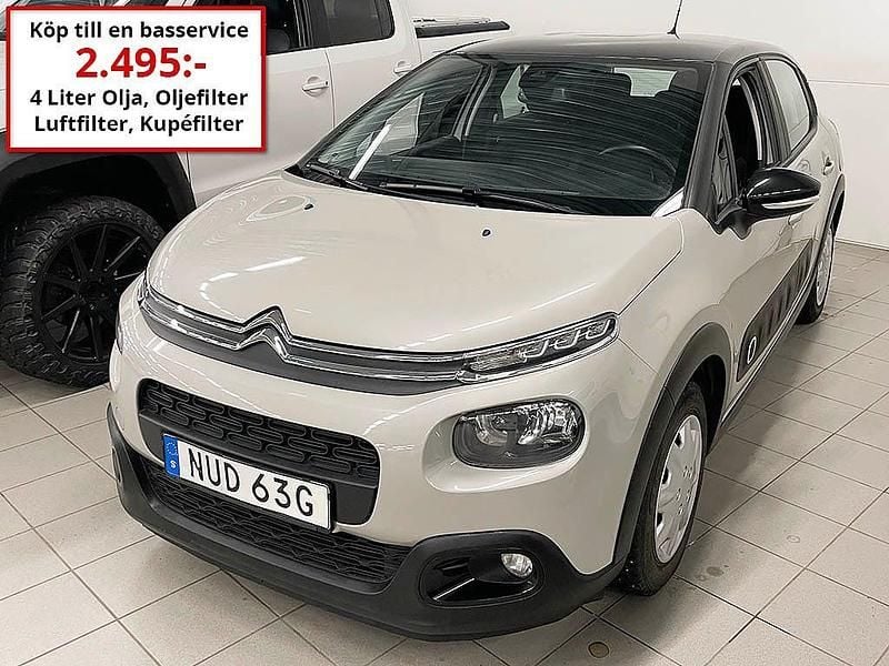 Grå Begagnad 2020 Citroën C3 PureTech Halvkombi | 99 000 kr (Marknadspris) - Bild 1/4