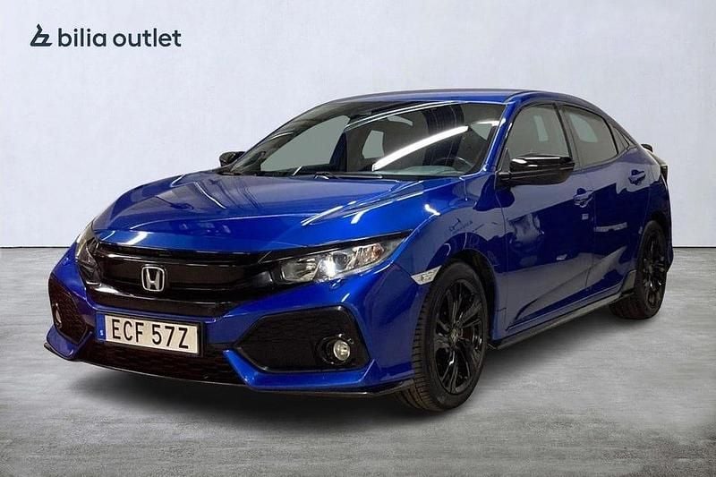 Blå Begagnad 2018 Honda Civic Dynamic Halvkombi | 169 900 kr (Marknadspris) - Bild 1/3