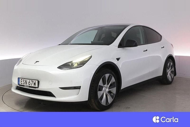 Vit Begagnad 2021 Tesla Model Y Long Range AWD SUV | 344 900 kr (Superpris) - Bild 1/4