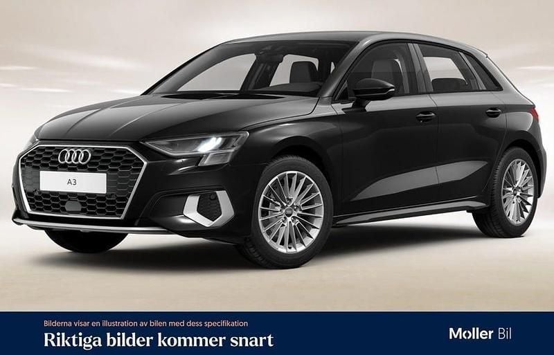 Svart Begagnad 2023 Audi A3 Proline Sedan | 232 900 kr (Marknadspris) - Bild 1/4