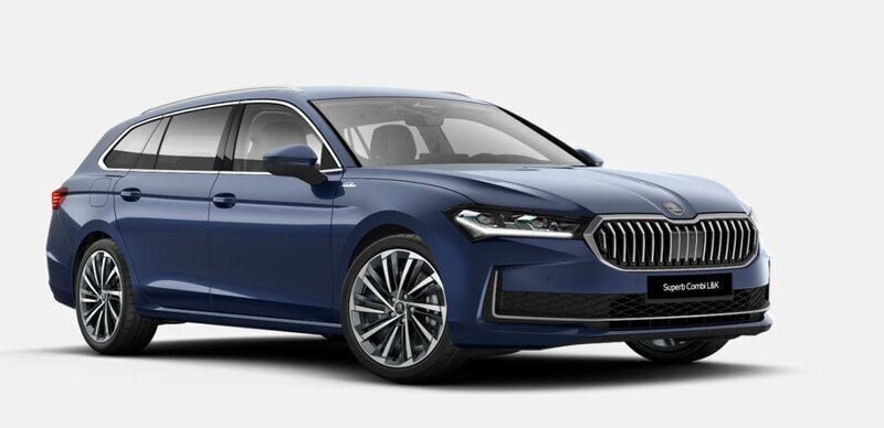 Grå (cobalt blue metallic) Ny 2025 Skoda Superb LAURIN & KLEMENT Kombi | 514 900 kr (Marknadspris) - Bild 1/4