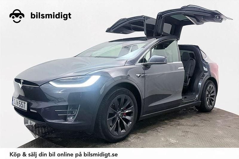 Grå Begagnad 2019 Tesla Model X SUV | 469 900 kr (Marknadspris) - Bild 1/3