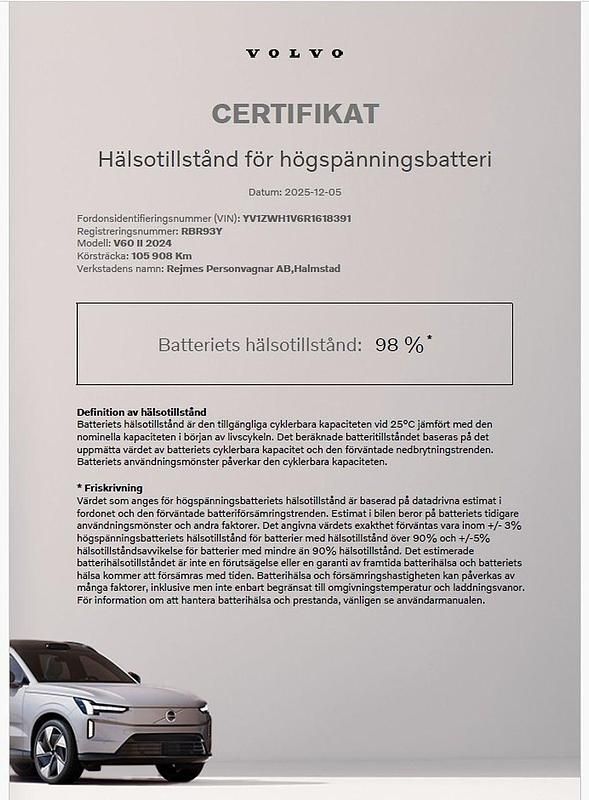 Begagnad Volvo V60 Core 349 HK (256 kW) 2023 Vit Kombi