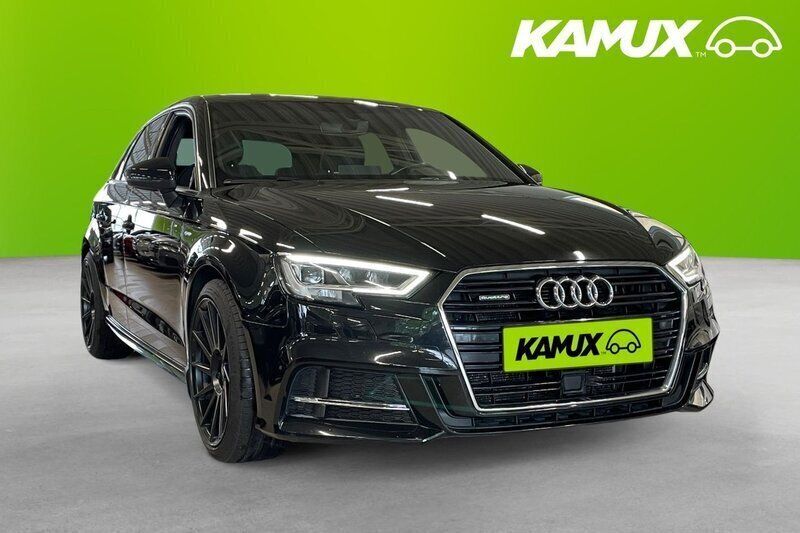 Svart Begagnad 2018 Audi A3 Sportback S-Line Halvkombi | 234 900 kr (Lite dyr) - Bild 1/3