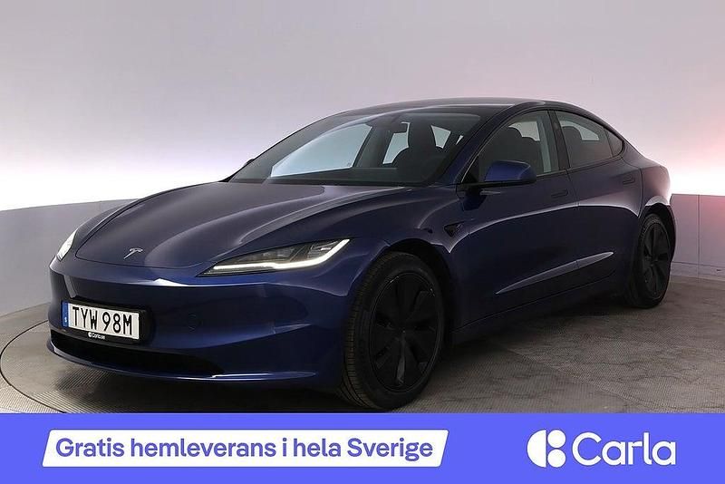 Blå Begagnad 2024 Tesla Model 3 Long Range AWD Sedan | 457 900 kr (Dyr) - Bild 1/4