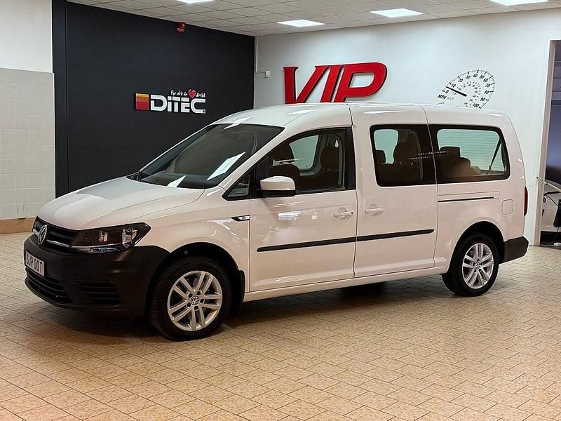 Vit Begagnad 2019 VW Caddy Maxi Life Life Minibuss | 219 800 kr (Marknadspris) - Bild 1/4