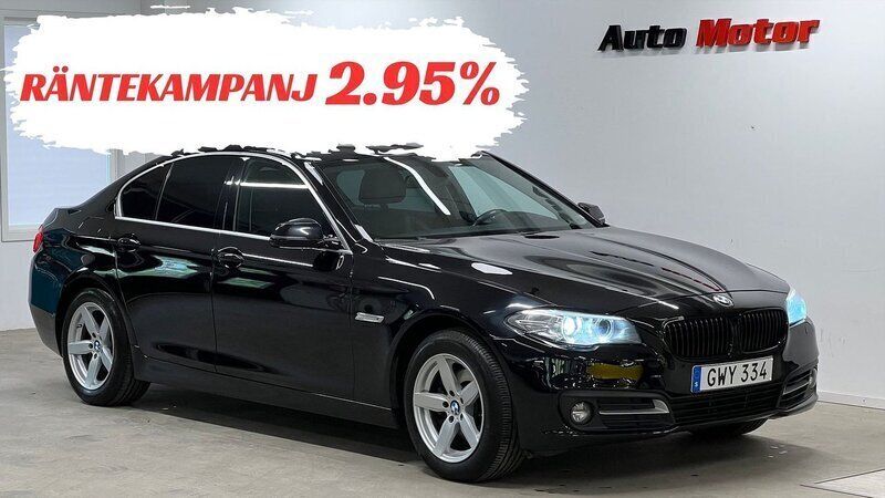 Svart Begagnad 2015 BMW 520 Sedan | 184 900 kr (Lite dyr) - Bild 1/3