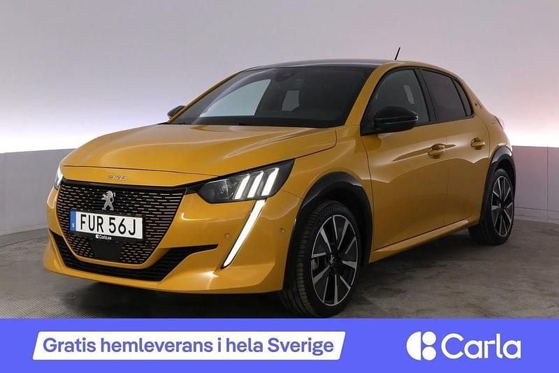 Gul Begagnad 2022 Peugeot e-208 GT Halvkombi | 203 990 kr (Marknadspris) - Bild 1/3