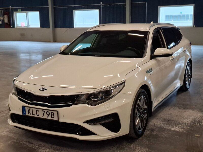 Vit Begagnad 2019 Kia Optima Hybrid Advance Sedan | 189 900 kr (Marknadspris) - Bild 1/4