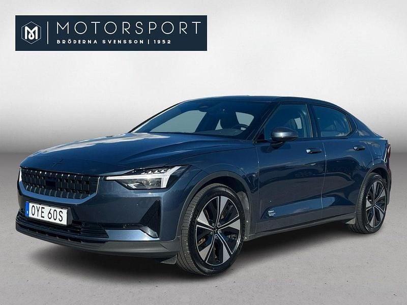 Mörkblå (blå metallic) Begagnad 2022 Polestar 2 Plus Halvkombi | 369 900 kr (Lite dyr) - Bild 1/3