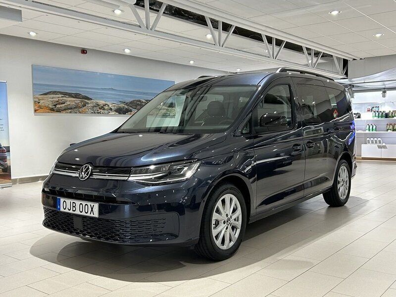 Blå Ny 2025 VW Caddy Maxi Minibuss | 657 325 kr - Bild 1/4