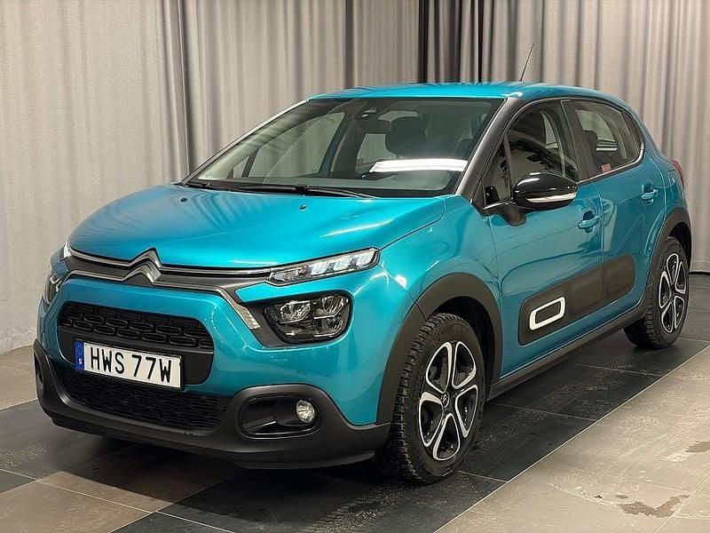 Blå Begagnad 2022 Citroën C3 Feel Halvkombi | 119 800 kr (Marknadspris) - Bild 1/4