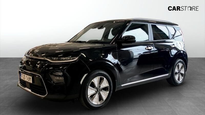 Svart (black) Begagnad 2021 Kia Soul EV Advance SUV | 239 900 kr (Marknadspris) - Bild 1/4