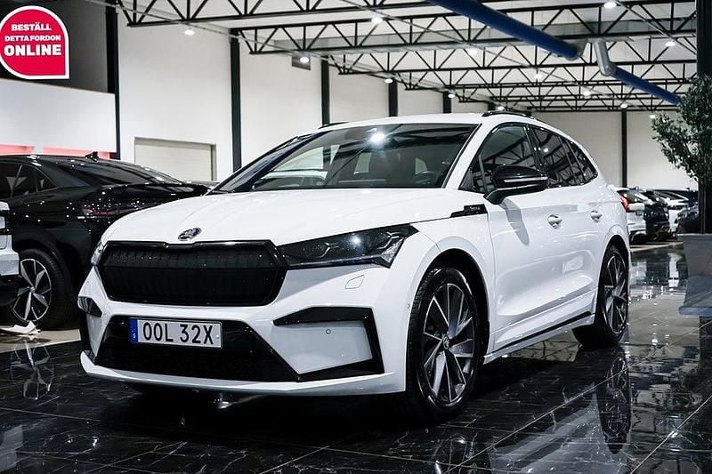 Vit Begagnad 2022 Skoda Enyaq iV SportLine SUV | 364 500 kr (Bra pris) - Bild 1/4