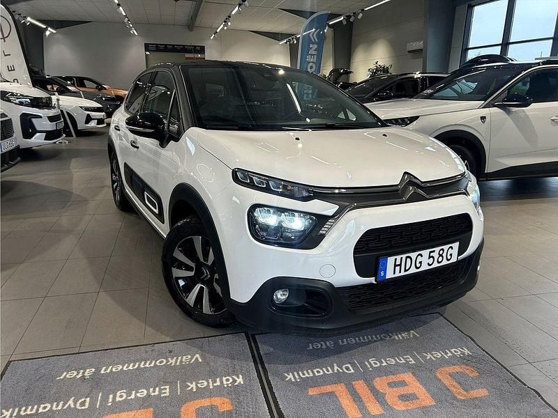 Vit Begagnad 2024 Citroën C3 Shine Halvkombi | 189 900 kr (Marknadspris) - Bild 1/4