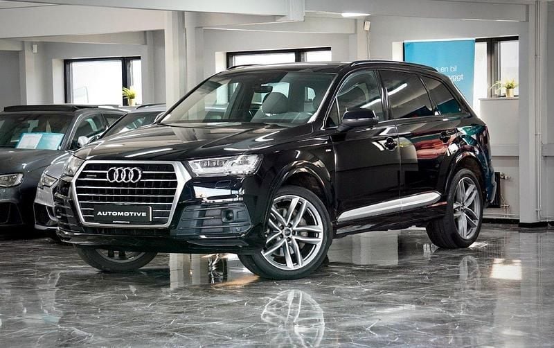 Svart Begagnad 2018 Audi Q7 S-Line SUV | 379 900 kr (Marknadspris) - Bild 1/4