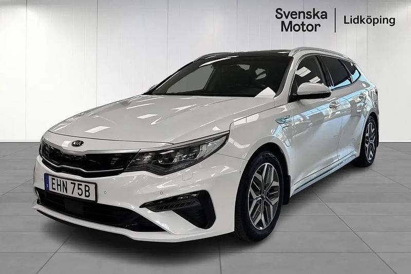 Vit Begagnad 2019 Kia Optima Hybrid Advance Sedan | 214 200 kr (Marknadspris) - Bild 1/4
