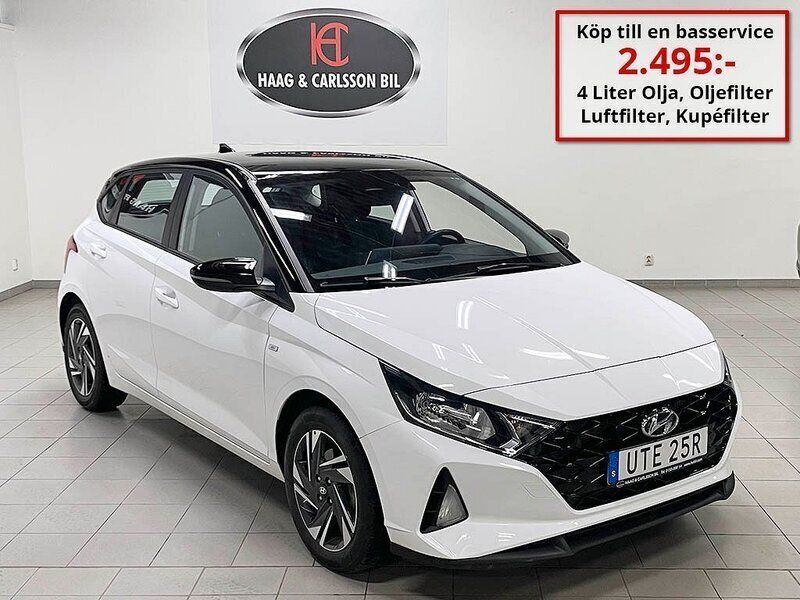 Vit Begagnad 2022 Hyundai i20 Essential Halvkombi | 199 000 kr (Marknadspris) - Bild 1/4