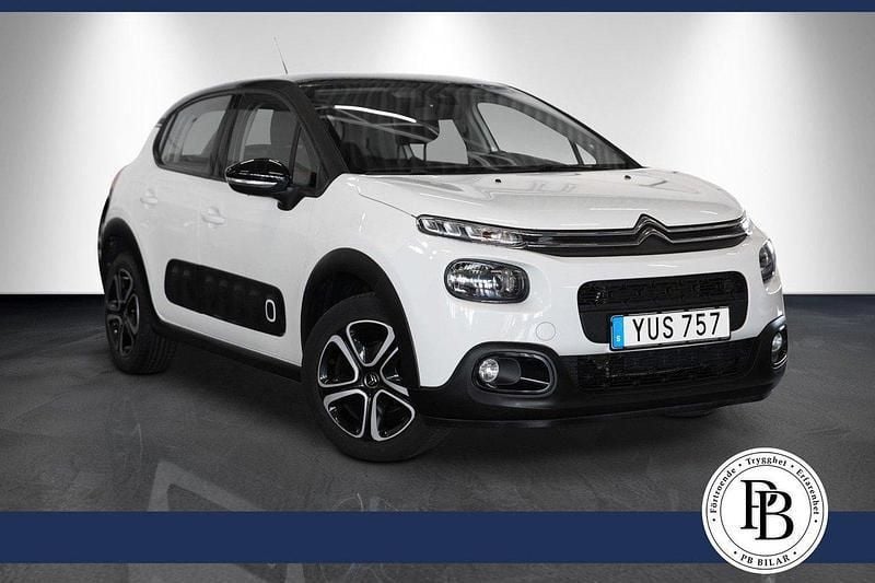 Vit Begagnad 2018 Citroën C3 Feel Halvkombi | 94 900 kr (Marknadspris) - Bild 1/4