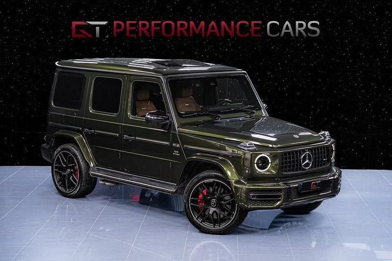 Manufaktur olive metallic Begagnad 2022 Mercedes G63 AMG AMG SUV | 1 699 900 kr (Marknadspris) - Bild 1/3