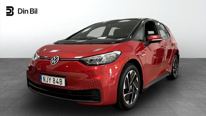 Mörkröd Begagnad 2022 VW ID.3 Pro Performance Halvkombi | 254 900 kr (Marknadspris) - Bild 1/4