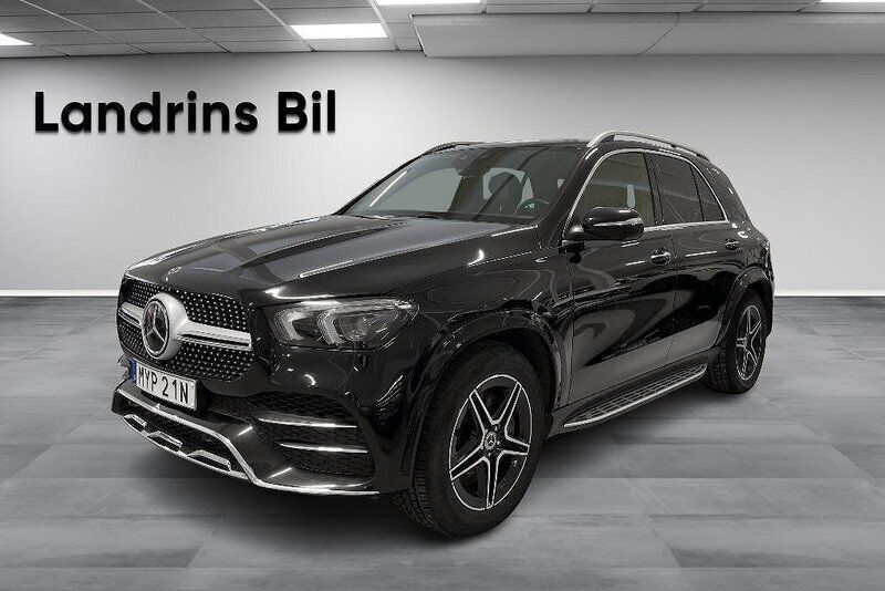 Svart (obsidiansvart metallic) Begagnad 2022 Mercedes GLE350 AMG line SUV | 689 900 kr (Marknadspris) - Bild 1/4