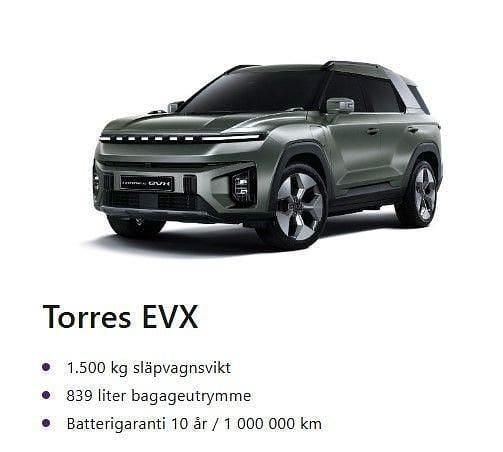 Begagnad Ssangyong (KGM) Torres EVX 152 kW (207 HK) 2024 Svart SUV
