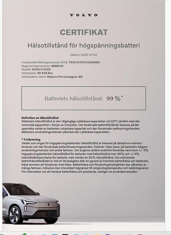 Begagnad Volvo XC90 Ultra 455 HK (334 kW) 2024 Silver SUV