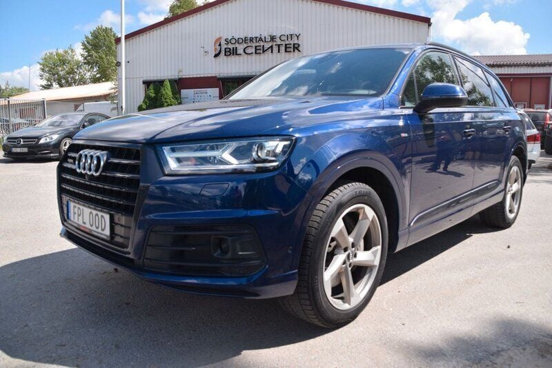 Begagnad Audi Q7 S-Line 337 HK (247 kW) 2019 Blå SUV