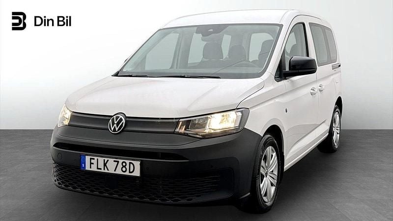 Vit Begagnad 2021 VW Caddy Minibuss | 359 900 kr - Bild 1/4