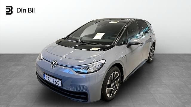 Grå (moonstone grey black) Begagnad 2022 VW ID.3 Pro Halvkombi | 269 000 kr (Superpris) - Bild 1/3