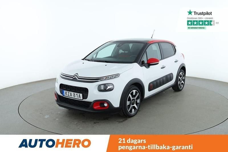 Vit Begagnad 2019 Citroën C3 PureTech Halvkombi | 143 000 kr (Marknadspris) - Bild 1/4