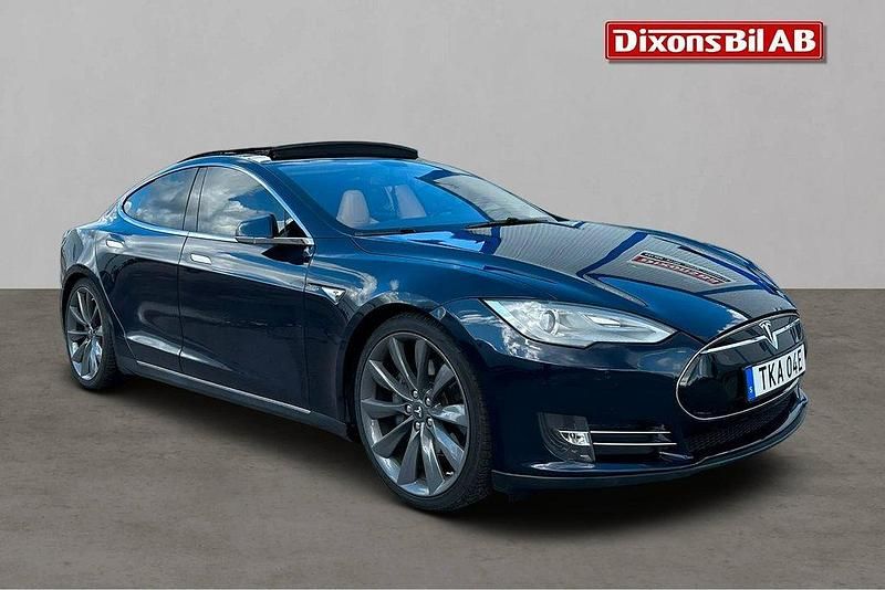 Blå Begagnad 2013 Tesla Model S Performance Sedan | 339 000 kr - Bild 1/4