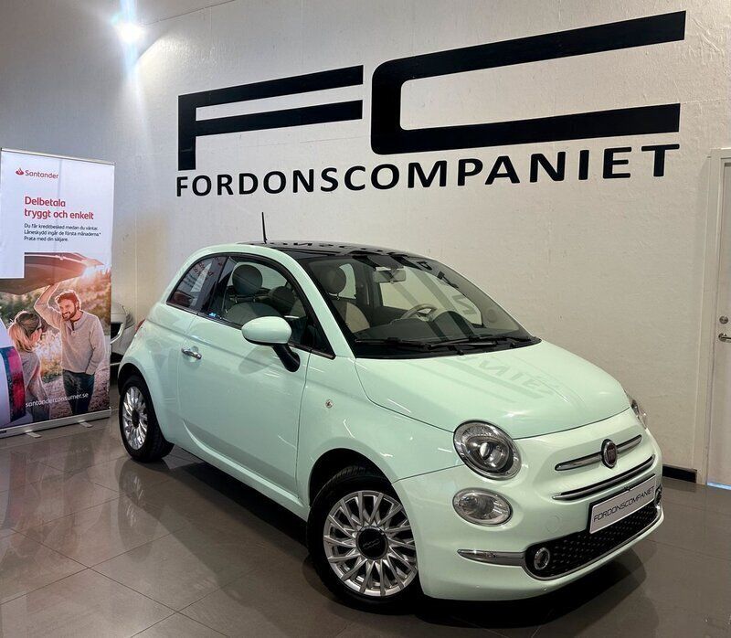 Grön Begagnad 2016 Fiat 500 Lounge Halvkombi | 99 900 kr (Dyr) - Bild 1/4