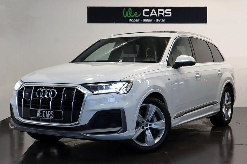 Vit Begagnad 2020 Audi Q7 S-Line SUV | 639 900 kr (Lite dyr) - Bild 1/4