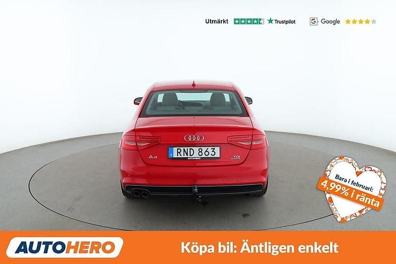 Begagnad Audi A4 151 HK (111 kW) 2015 Röd Sedan