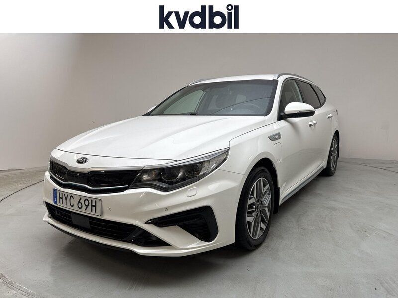 Vit Begagnad 2019 Kia Optima Hybrid 2 Sedan | 189 800 kr - Bild 1/3