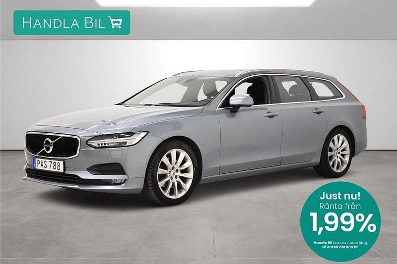 Ljusblå Begagnad 2016 Volvo V90 Momentum Kombi | 212 900 kr (Marknadspris) - Bild 1/3