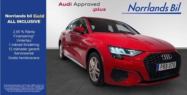 Tangoröd metallic Begagnad 2023 Audi A3 Proline | 319 000 kr (Dyr) - Bild 1/4