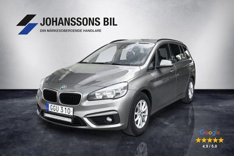 Silver Begagnad 2015 BMW 218 Gran Tourer Minibuss | 124 900 kr (Dyr) - Bild 1/4