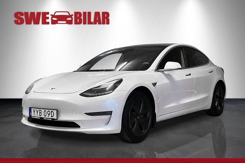 Vit Begagnad 2019 Tesla Model 3 Standard Range Plus Sedan | 214 900 kr (Marknadspris) - Bild 1/4